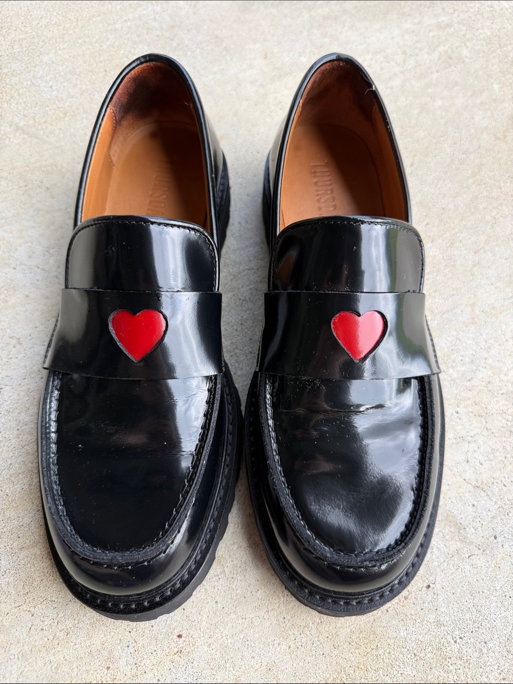 Thursday boot co Penny Loafers with Red Heart Accent - Picture 4 of 9
